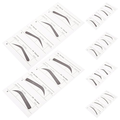 NUOBESTY Pochoirs à Sourcils Jetables 6 Modèles pour Maquillage Femme et Fille Autocollants Sourcils Précis Kit de Gabarits de Faciles à Utiliser pour Dessin