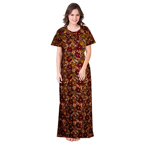 Image of Nighty for Women Cotton Printed Maxi Gown Ankle Length Nighty Night Dress Gown for Women Maxi (Combo Pack of 2)