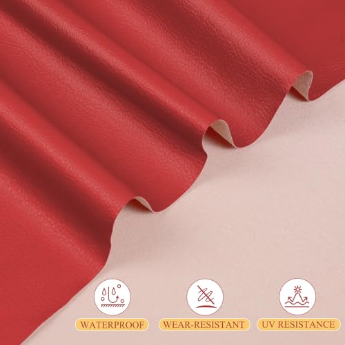 Similicuir imperméable rouge grand format pour projets de luxe