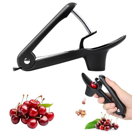 yuzna togli nocciolo ciliegie, snocciolatore ciliegie,rimuovi facilmente i noccioli, snocciola ciliegie con gambo in acciaio inox e coppa con supporto in silicone