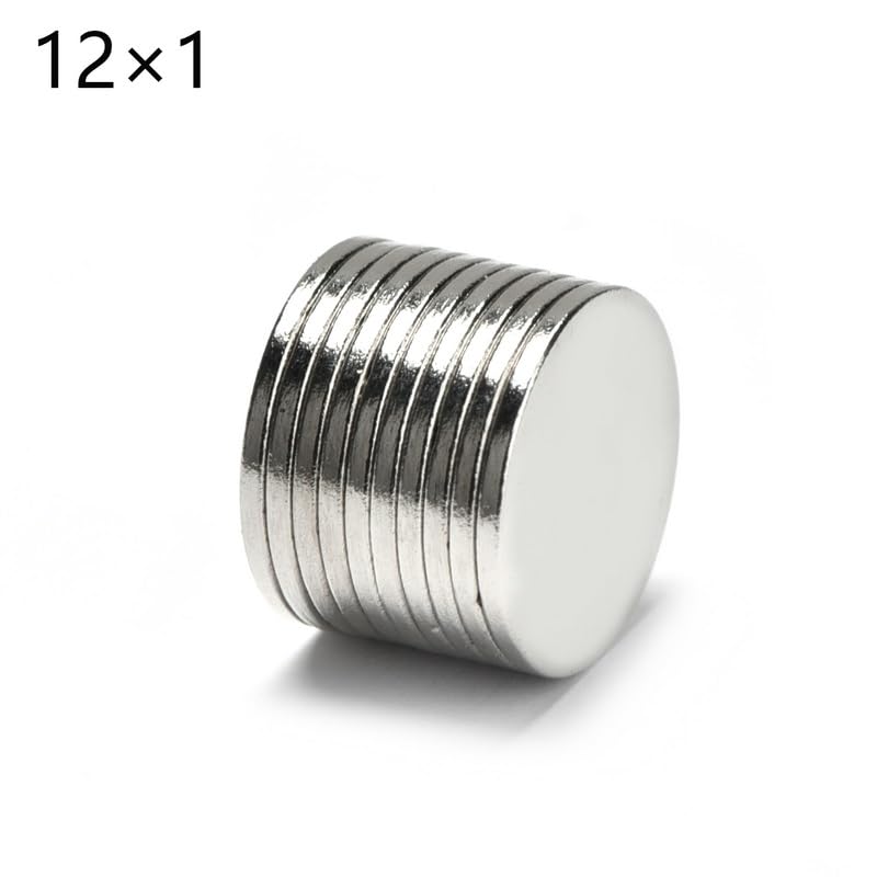 10pcs 12mm Diameter Round Rare Earth 1/1.5/2/3/4/5/6/8/10/12/15/20mm Thick Neodymium Crafts Permanent Magnet(D12mm x 12mm)