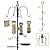 Bird Feeder Station with Suet Cage & Water Bowl Fruit Hook- Adjustable Pole, 6 Hanging Hooks for Wild Birds, Outdoor Garden Bird Feeding Kit