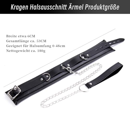 YUZHO Halsband damen für sex Erwachsene Einstellbar Lederhalsband mit Ketten Gepolstert BDSM Bondage Erotik Sexspielzeug Fetisch Halsbänder Leinen Fetisch Sexspielzeug für Paare Extrem Sex