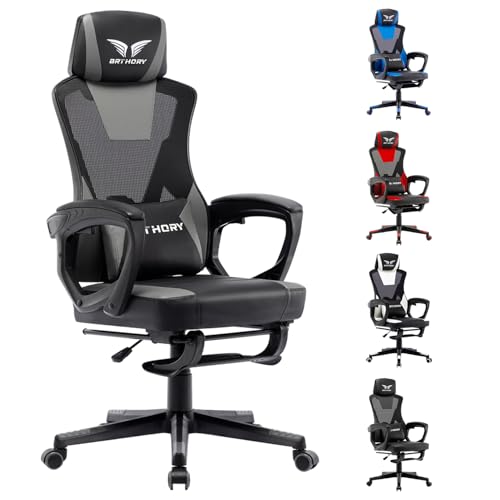 BRTHORY Computer Gaming Chair, Ergonomic Office Chair Height Adjustable with Footrest Headrest...