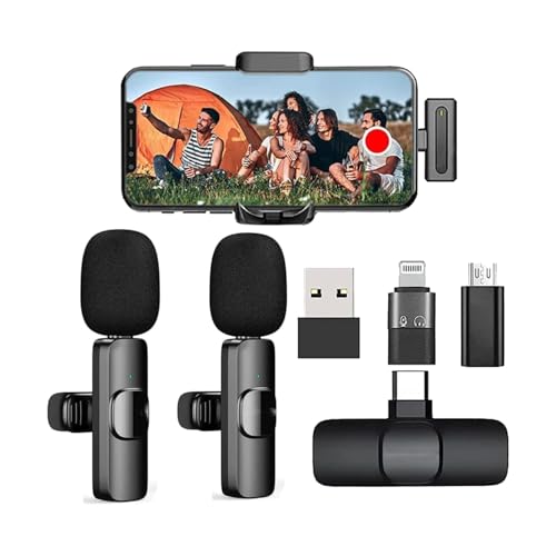 Image of BQYA K9 Dual Wireless Microphone, Digital Mini Portable Recording Clip Mic with Receiver for All iOS,Lighting Mobile Phones Camera Laptop for Vlogging YouTube Online Class, Zoom Call