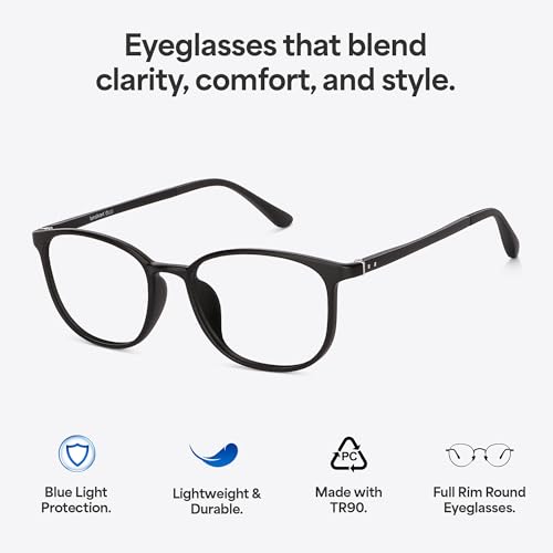 Image of LENSKART BLU | Zero Power Blue Cut Computer Glasses | Anti Glare, Lightweight & Blocks Harmful Rays | Full Rim Square | 100% UV Protected | For Men and Women |