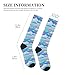 Supdreamc Women's Fashion Lightweight Socks Colorful Clouds And Stars, Cute Compression Knee High for Daily Wear Running Hiking Travel Casual Comfort
