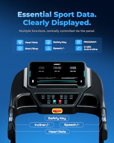 Image of LIJIUJIA Treadmill for Home,Treadmills with 0%-15% Auto Incline,3HP Brushless,300 LBS,LED Display,Pulse Monitor