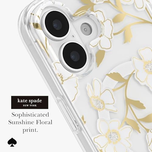 Image of kate spade new york iPhone 17 Case - Sunshine Floral Gems | Compatible with MagSafe - Lightweight Designer Case for iPhone 17 with Anti-Scratch Coating and Sunshine Floral Design