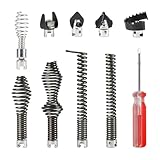 10-teiliges Abflussreinigungswerkzeug-Set, Abflussspiralen-Set für 5/8 Zoll (16 mm) Hochleistungs-Abflusskabel, passend für RIDGID K-400 C-4 C-6 C-7 C-8 und C-9 Abflussreinigungsma