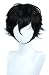 Linfairy Short Black Layered Cosplay Wig Halloween Costume Wig for Men