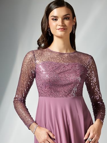 Image of Miss Chase Women's Long Sleeve Sequin Maxi Dress