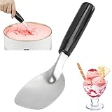 KAYCROWN Stainless Steel Ice Cream Spade with Non-Slip Handle, Heavy Duty Ice Cream Spade Scoop for Hard or Creamy Ice Cream, Durable Bend Proof Flat Ice Cream Paddle, Easy Scooping & Dishwasher Safe