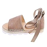  Minetom Sandalias de mujer elegantes para la playa de color caramelo dulce sandals Shoes de verano con tacón bajo Peep Toe Beige Size: 37 EU