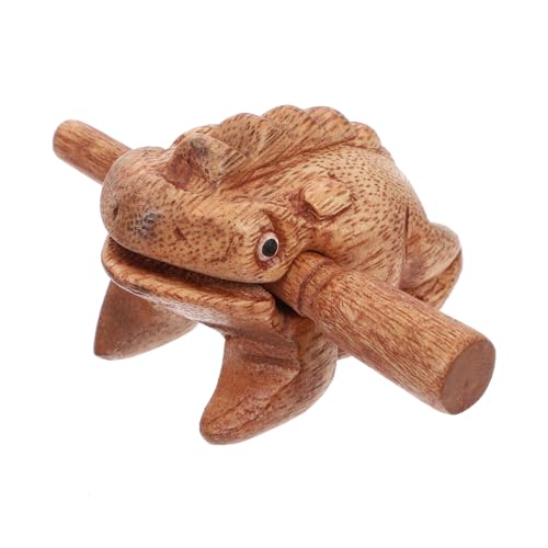BESTonZON Lucky Frog Toy Wooden Music Plaything for Boys and Girls Frog Figurines Toy Frog Toys Sound Safe