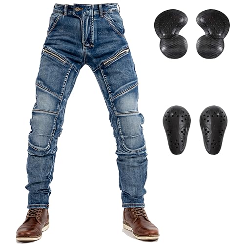 LOMENG Motorcycle Riding Pants Motocross Ricing Jeans Motorbike Denim Jeans