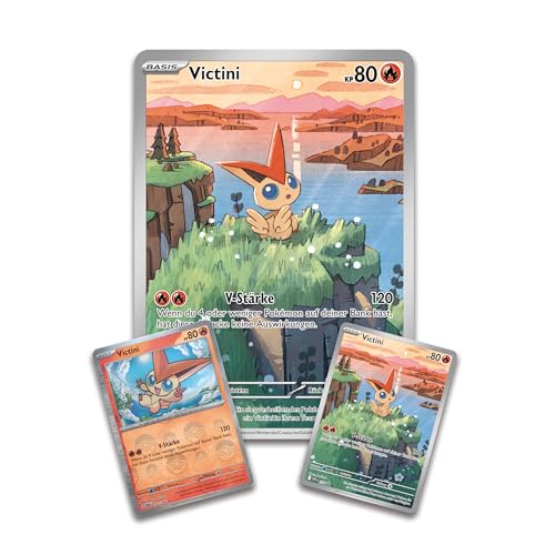 Pokémon-Sammelkartenspiel: Illustrations-Kollektion Einall: Victini (1 holografische Vollbild-Promokarte, 4 Boosterpacks & 1 überdimensionale holografische Promokarte) – Bild 7