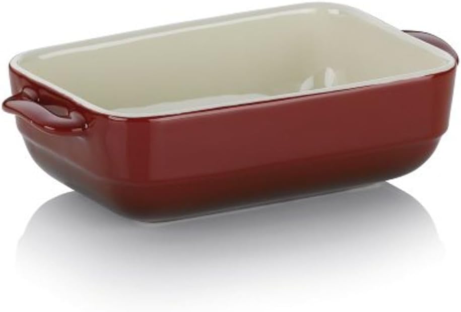 Kela 11860 Gratin Dish, Red/Beige, Size: 8.9 x 4.9 x 2.4 inches (22.5 x 12.5 x 6 cm), Oven Dish, 8.7 inches (22 cm)