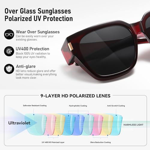 Image of HAOLOTA Polarized Sunglasses for Men Women Designer Driving Glasses Lightweight UV400 Protection