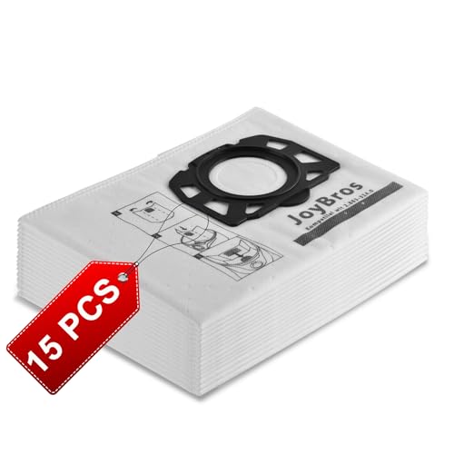 JoyBros 15 bolsas para aspiradora Kärcher WD 3 S WD 3 V-17/4/20 KFI 357 2.863-314.0 WD 2 Plus KWD 3V KWD1-2 SE4001 SE4002 Bolsas de filtro de fieltro