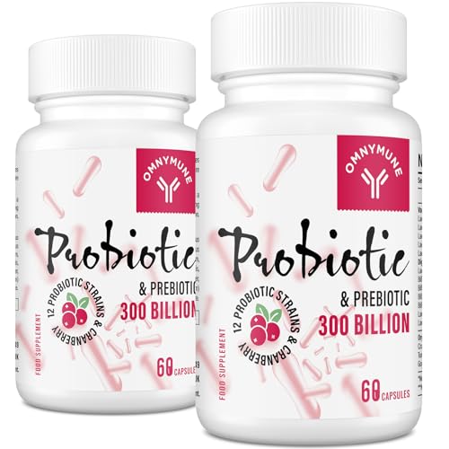 Probiotics for Women 300 Billion CFU, 12 Strains + Prebiotics, Digestive & Vaginal Health, 120 Capsules
