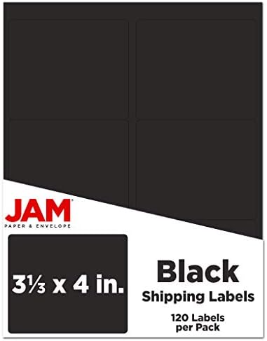 JAM PAPER Shipping Address Labels - Large - 3 1/3 x 4 - Black - 120/Pack