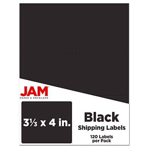 Jam Paper Shipping Address Labels - Large - 3 1/3 X 4 - Black - 120/Pack #TOP1