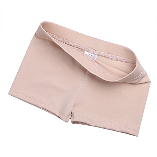 inhzoy Girls Stretch Boy-Cut Low Rise Activewear Sports Dance Shorts for Gymnastics Cycling Running Nude 12