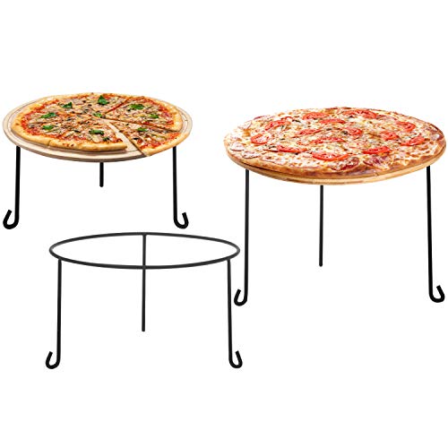 MyGift Metal Wire Round Pizza Pan Risers Racks, Tabletop Serving Stands for Trays