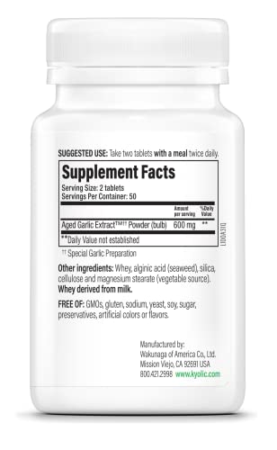 Kyolic 023542100311 Aged Garlic Extract Formula 100, Original Cardiovascular, 100 Tablets  thumb #2