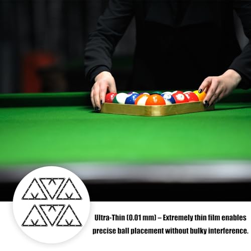 ZLXHDL Billard Schablone Set 6 Stück – Ultradünne Billiard Folie für 8Ball, 9Ball, 10 Ball Rack – Präzises Billard Dreieck für Training & Turnier