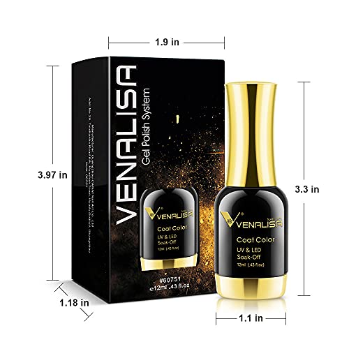 VENALISA Gel Nail Polish Uv Glitter Gel Nagellack UV Farbgel Soak off UV Lack for DIY at home (Schwarz) – Bild 6