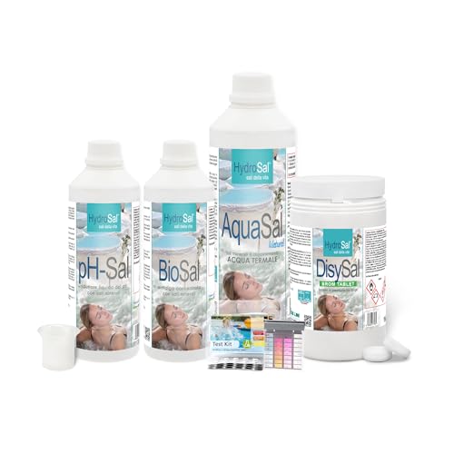 HydroSal Kit Brom - Set di prodotti per il Trattamento dell'Acqua a Base di Bromo, con Acqua Termale, Ideale per Piscina e Spa Idromassaggio Rigida o Gonfiabile di Tutte le Marche