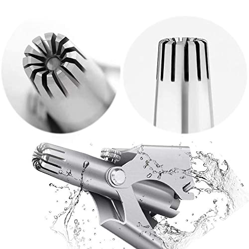 Image of AVNISH Manual Nose Hair Trimmer For Men & Women, Stainless Steel Nose Hair Remover With Cleaning Brush Portable Ear Hair Clipper Trimmer, Travel-Friendly, Easy Cleansing, No Battery Required