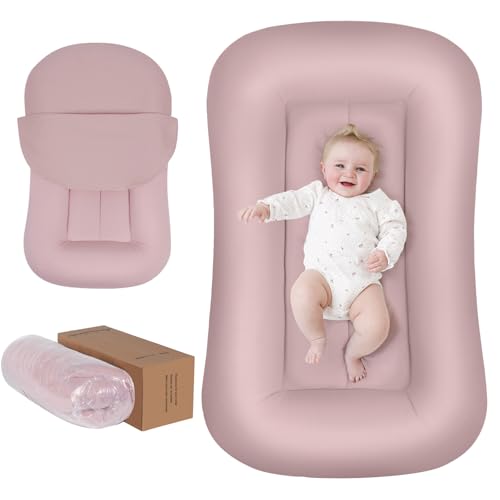 Image of Baby Lounger for Newborn, 0-24 Months, Soft Cotton, Infant Lounger for Home and Travel, Portable Playtime Baby Nest, Including Cover(Pink), Pallet of Product