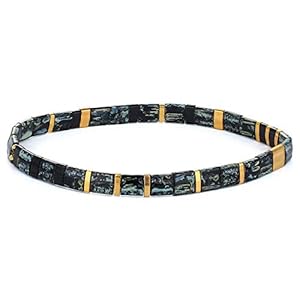 KELITCH Bracelet en Perles Tila Coloré Bracelet Réglable Femmes Bracelets De Cristal Bijoux