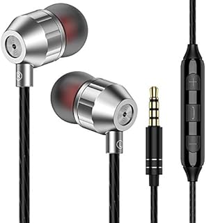 SLERNM-uogeep Earphones, Wired In-Ear Headphones with High Sensitivity Microphone Pure Sound Compatible with iPhone/Samsung/Android/MP3/MP4 etc.