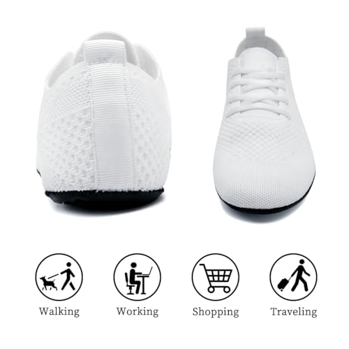Womens Barefoot Yoga Shoes Non Slip Zero Drop Breathable Mesh Fashion Sneakers Foldable Minimalist Indoors Active Lifestyle Comfortable Lightweight Trainers White94
