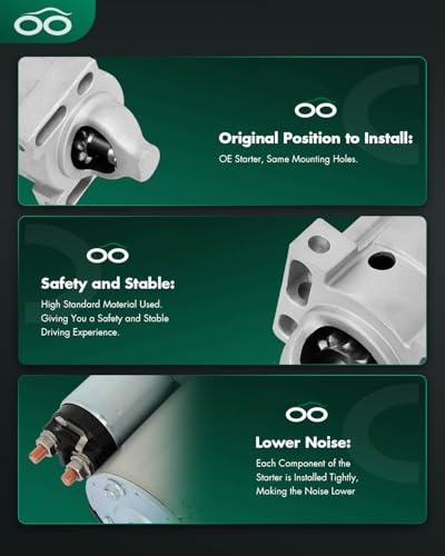 Image of SCITOO Starters New Compatible for Grasshopper Tractors-Lawn 225 /720K /725K for Kubota Mowers - Zero Turn ZG20F /ZG23F Thomas Equipment Skid Steers 25G /25GT SDR0291 6744N
