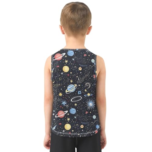 JUNZAN Palm Leaf Green Boys Athletic Tank Top Sleeveless Casual Vest Tees Toddler Soft Dance Undershirts for Gym Beach 3T3