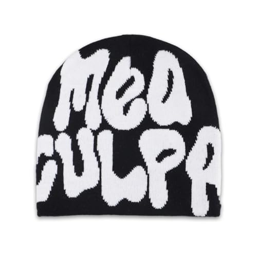 Y2k Beanie,Mea Culpa Mütze Herren Skull Cap Slouchy Beanies Streetwear...