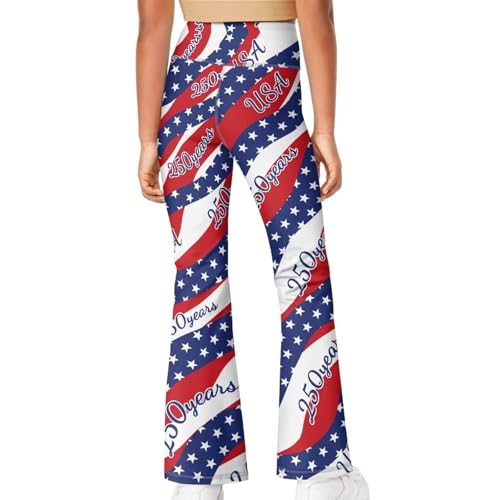 Image of Girls Flare Leggings 5-14T Cute Bell Bottoms for Girl Yoga Pants for Gym