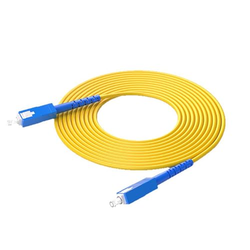 BOJIDO 光ファイバーケーブル 10m 延長 SCコネクタ 引張りに強く 曲げにも強く 摩耗に強く 長持ち 光回線 宅内光配線コード onu 光ケーブル（イエロー）のサムネイル