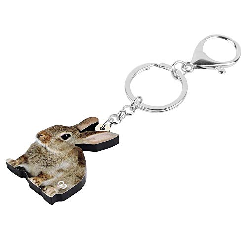 Preisvergleich Produktbild WSMWSM Acryl grau Ostern Hase Kaninchen Hase Schlüsselanhänger Nette Haustier Tier Schlüsselanhänger Schlüsselanhänger Schmuck Für Frauen Mädchen Klassische Geschenke