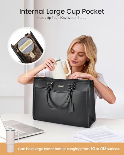 Maletín LOVEVOOK para laptop 15.6" mujer marrón miniatura 3