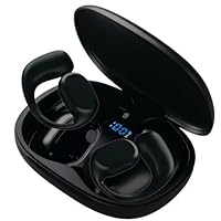 Fone de Ouvido Bluetooth 5.3 Esportivo Compativel com Android e IOS com Alça de Orelha – Bateria Potente, Leve e Confortável, Resistente ao Suor, Ideal para Corridas/Treinos eTrabalho (Preto)