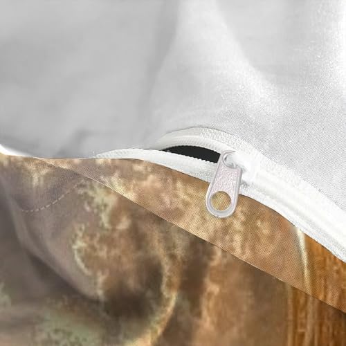 Housse de couette King en microfibre blanche avec taies d'oreiller imprimé 3D - 5