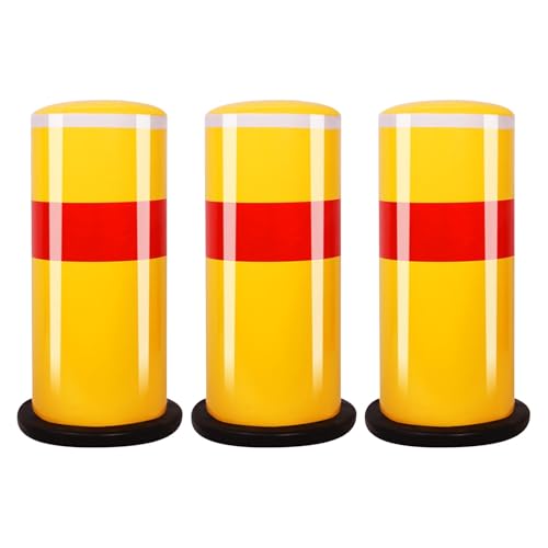 Borne de circulation en métal jaune pour poteau de barrière et signalisation