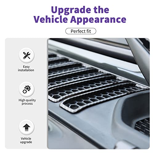 Image of Carbon Fiber Hood Vent Cover Cowl Panel Vent Cover Trim Fit for 2018-2026 Jeep Wrangler JL JLU & Gladiator JT Exterior Accessories