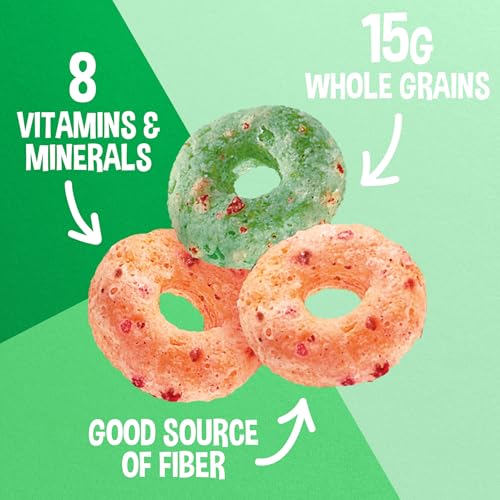 Kellogg’s Apple Jacks Breakfast Cereal, Kids Snacks, Family Breakfast, Giant Size, Original, 23oz Box (1 Box)